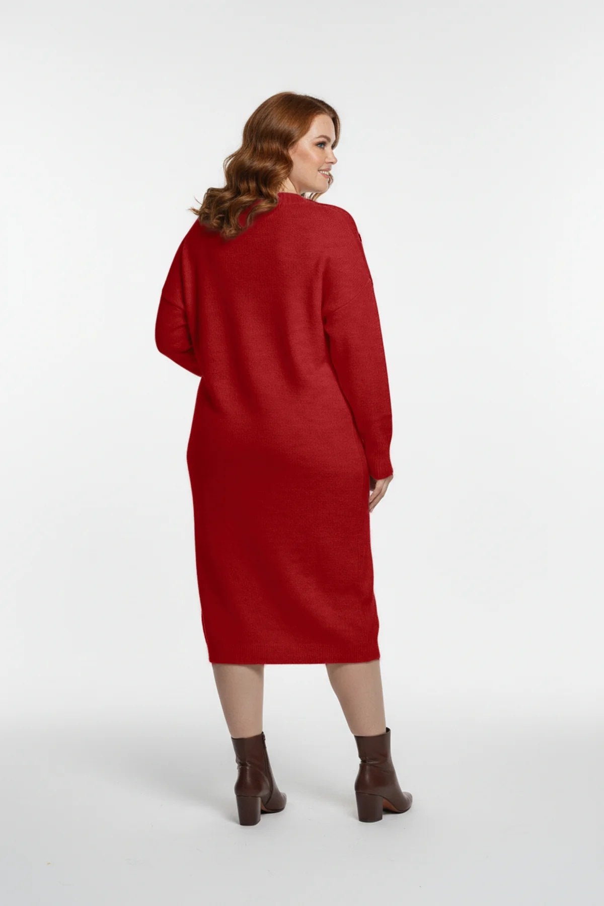 Strickkleid mit V-Ausschnitt
