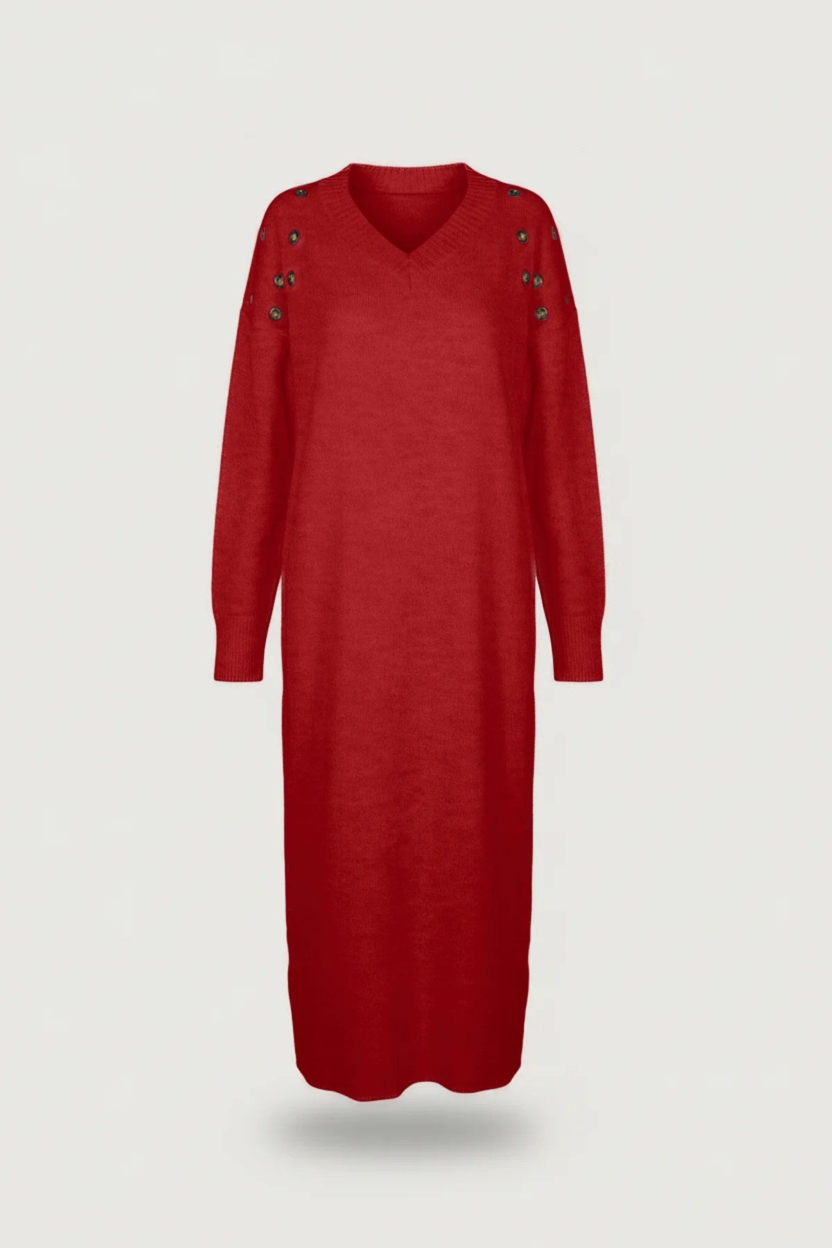 Strickkleid mit V-Ausschnitt