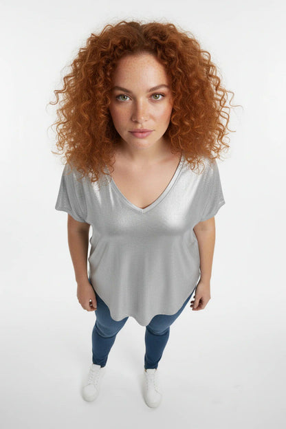 T-Shirt mit V-Ausschnitt