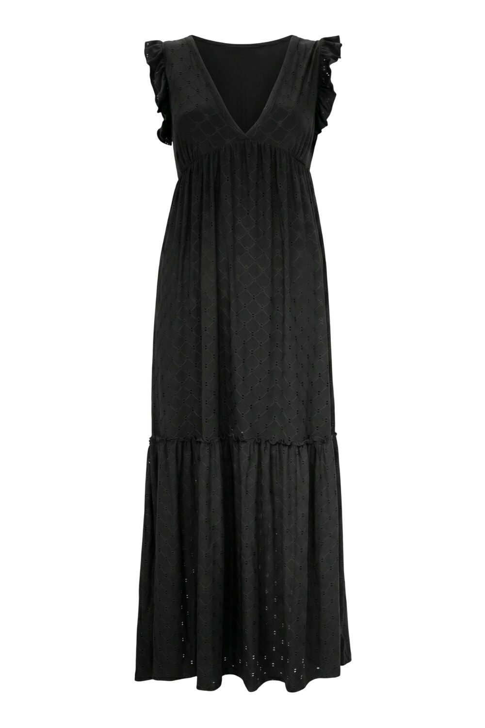 V-Ausschnitt Maxikleid mit Rüsche