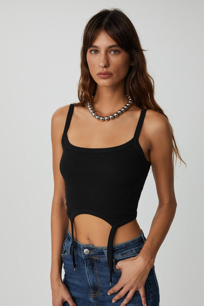 VALERISSA Damen Rippbustier Crop Top