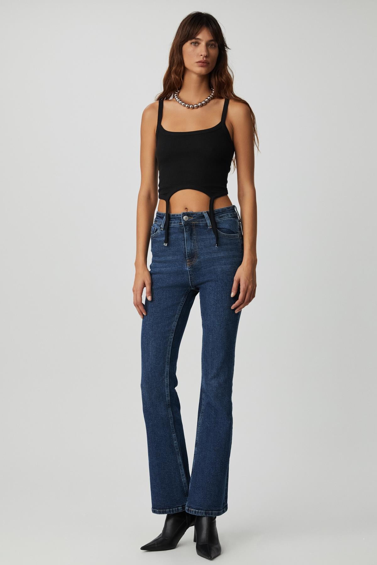 VALERISSA Damen Rippbustier Crop Top