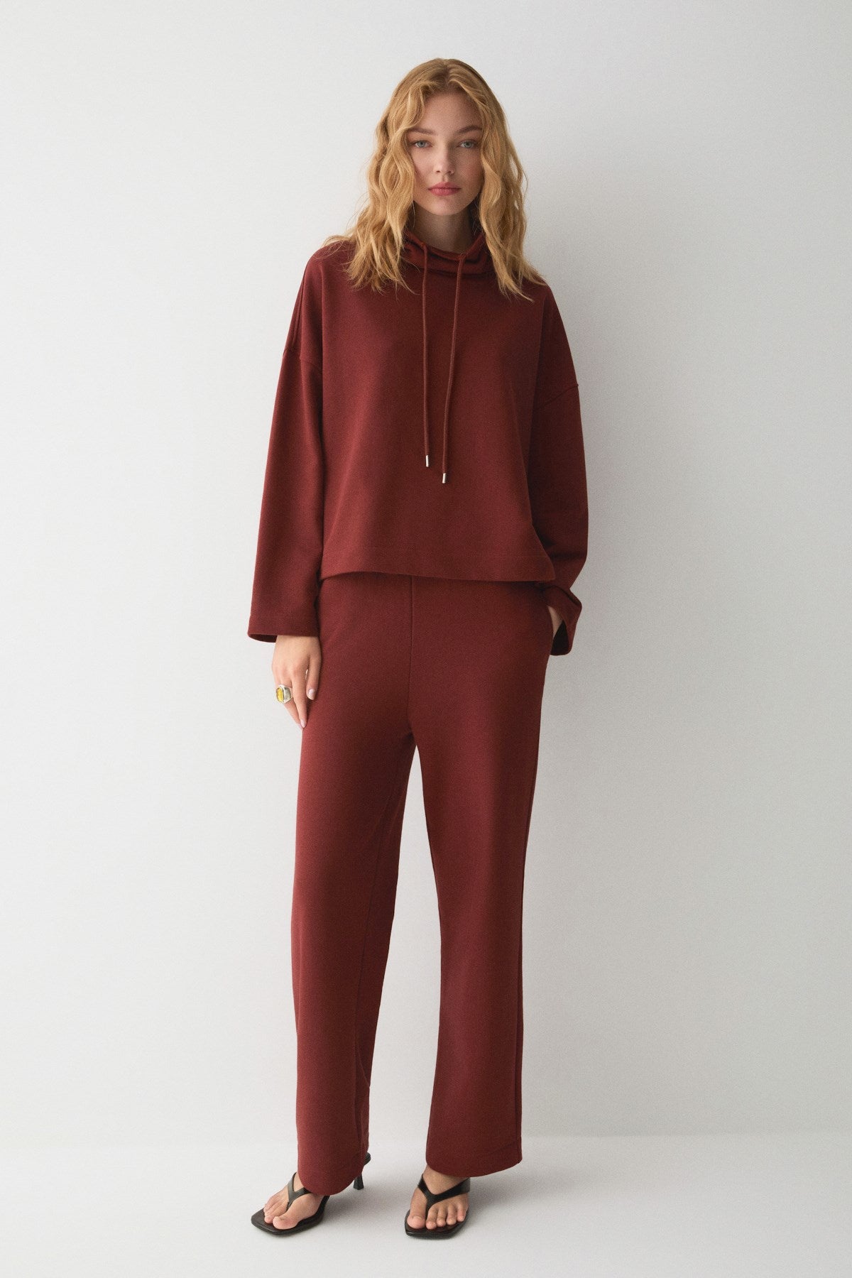 ETHIQUET VALIR Damen Set aus Bio-Baumwolle Bordeaux