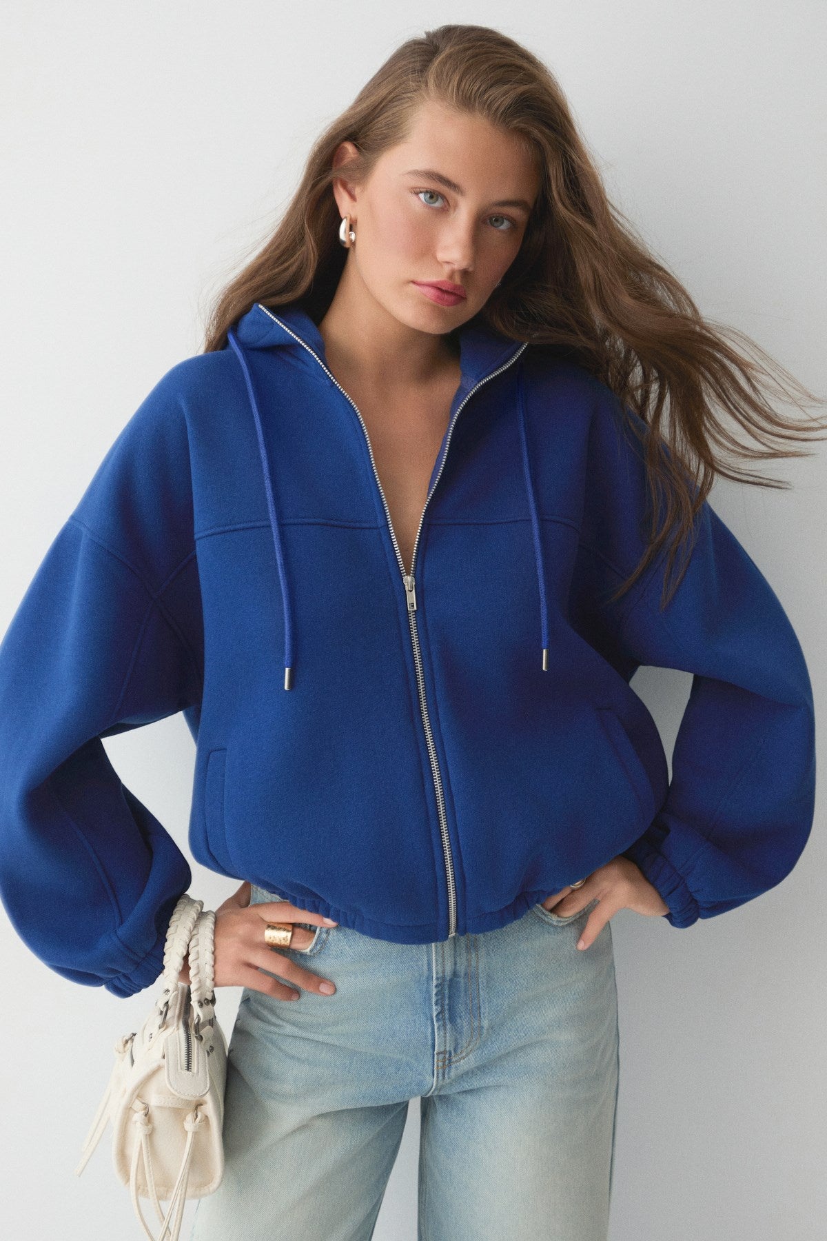 VALIT Damen Oversize Zip-Sweatshirt