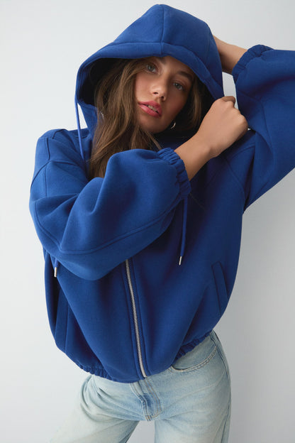 VALIT Damen Oversize Zip-Sweatshirt