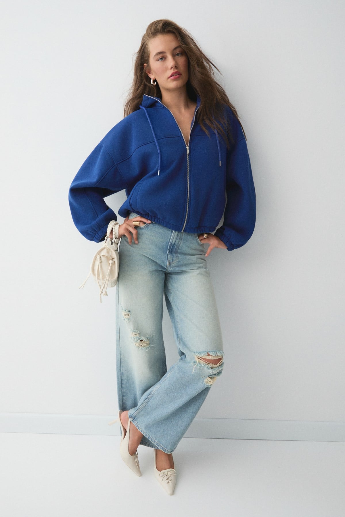 ETHIQUET VALIT Damen Oversize Zip-Sweatshirt Saks Mavi