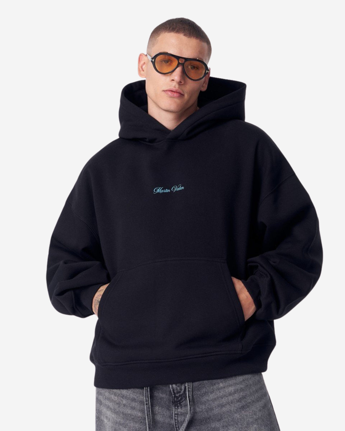 Van Gogh Blüten Schwarzer Kapuzenpullover - Groß