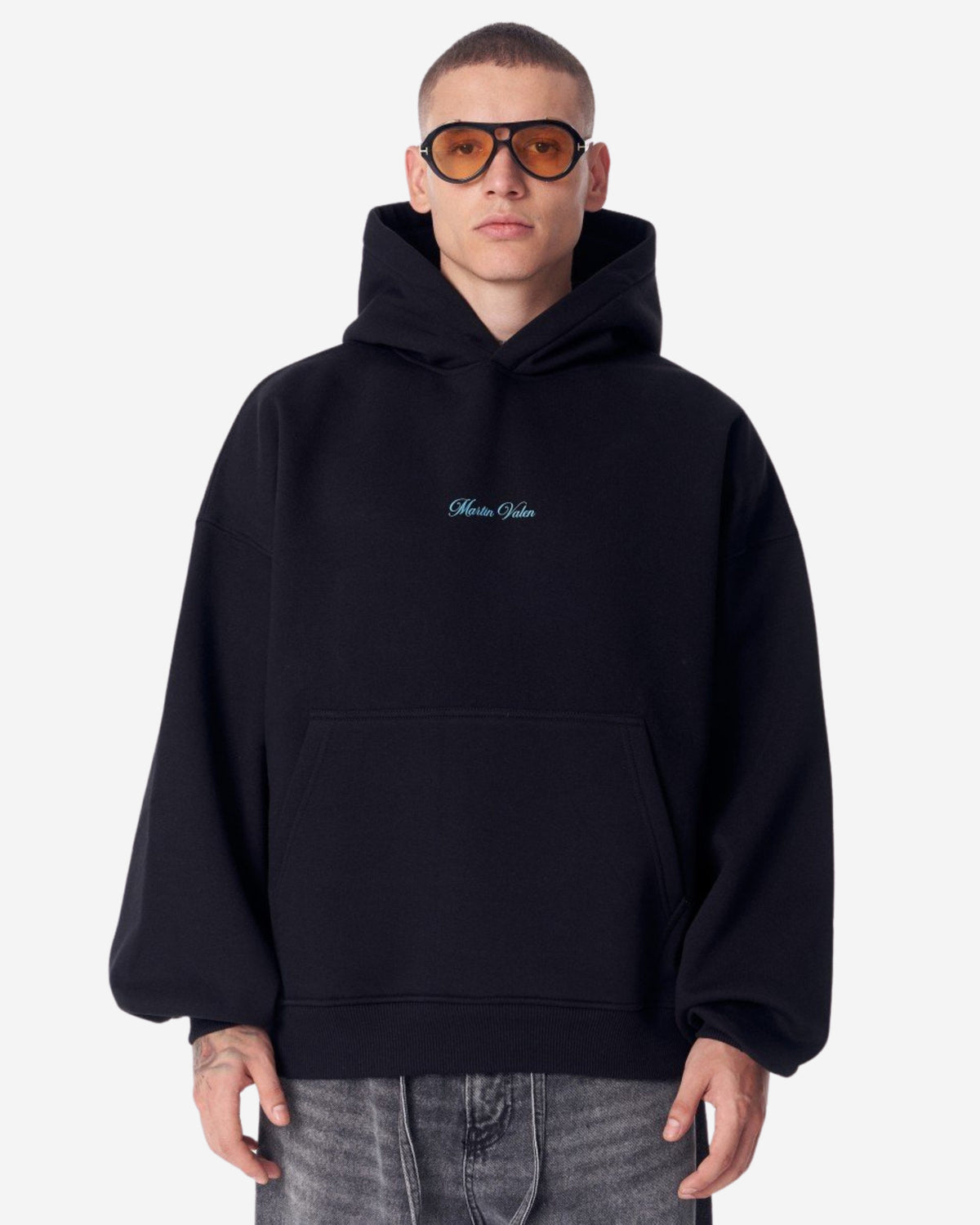 Van Gogh Blüten Schwarzer Kapuzenpullover - Groß