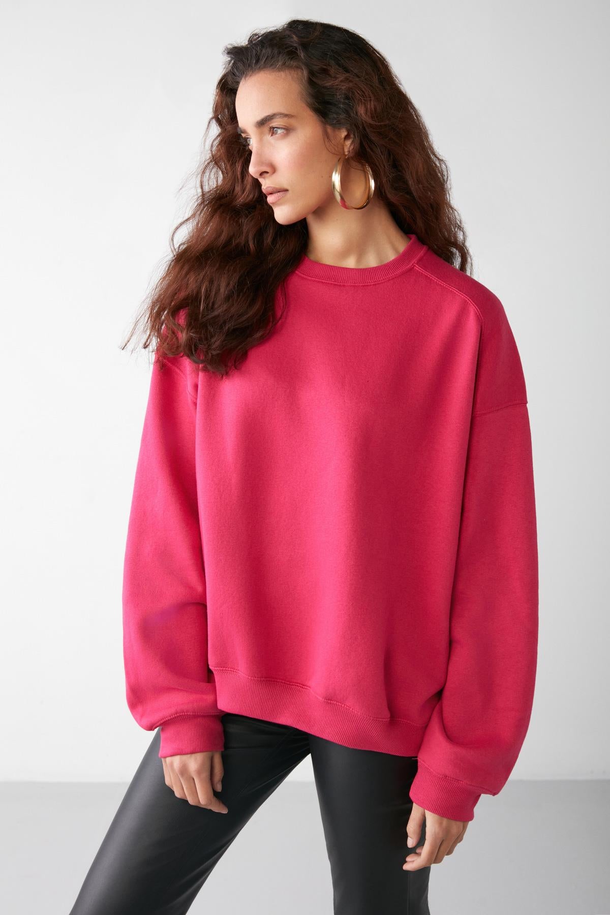 GRIMELANGE VANELTINA Damen Fleece-Sweatshirt Rosa