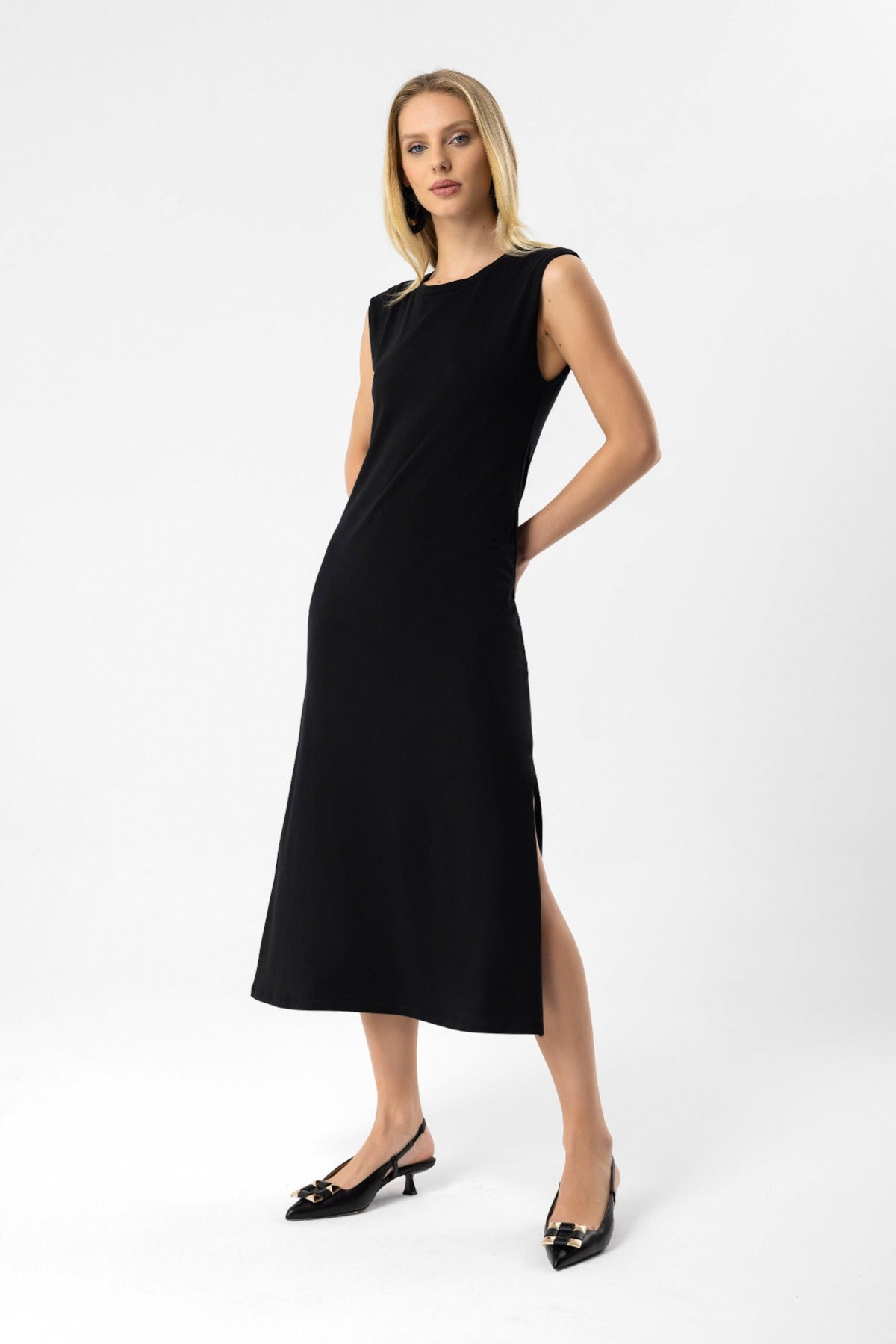 Midikleid mit Schlitz