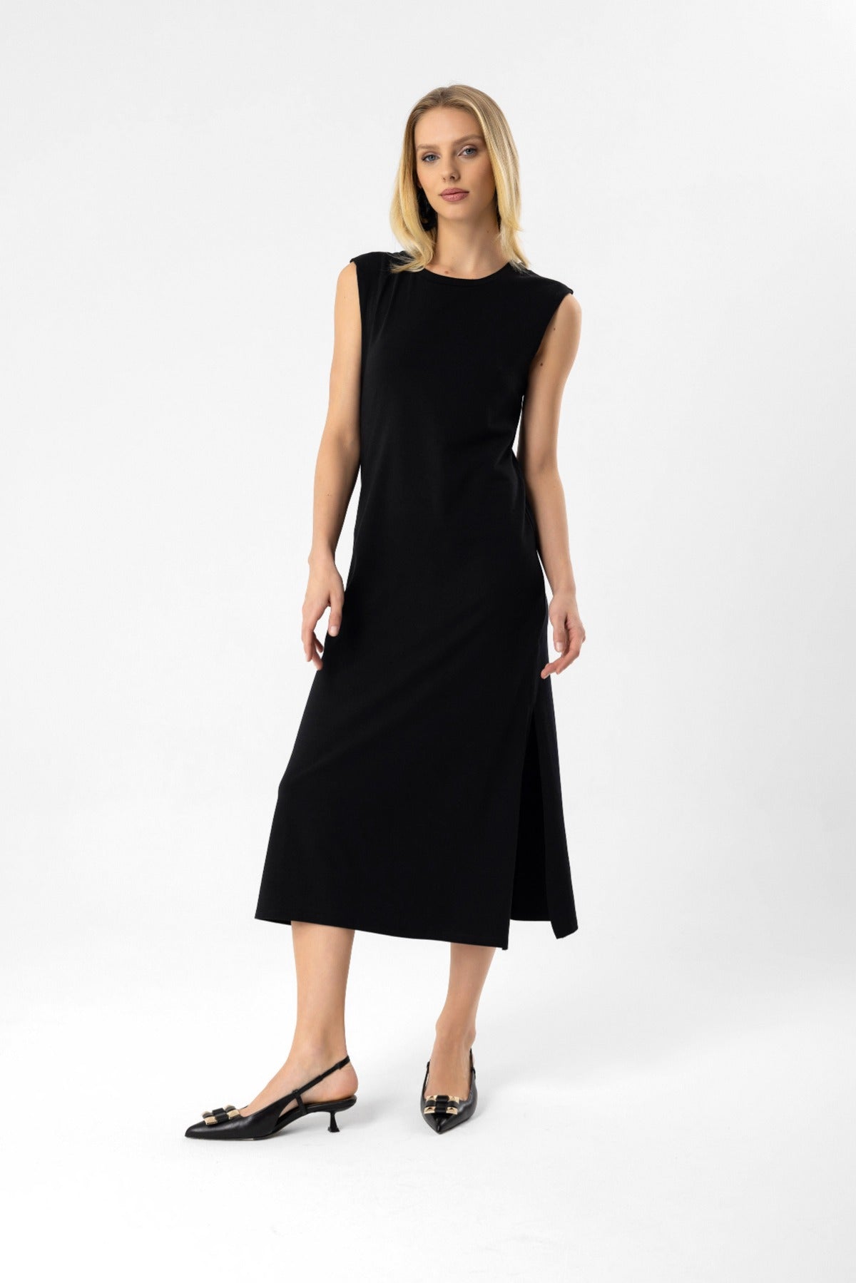 Midikleid mit Schlitz