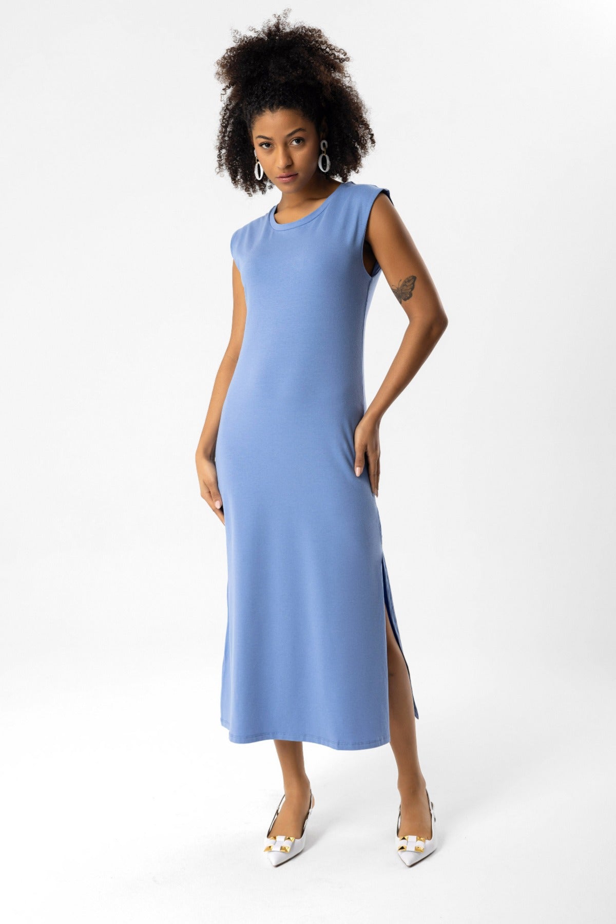 Midikleid mit Schlitz