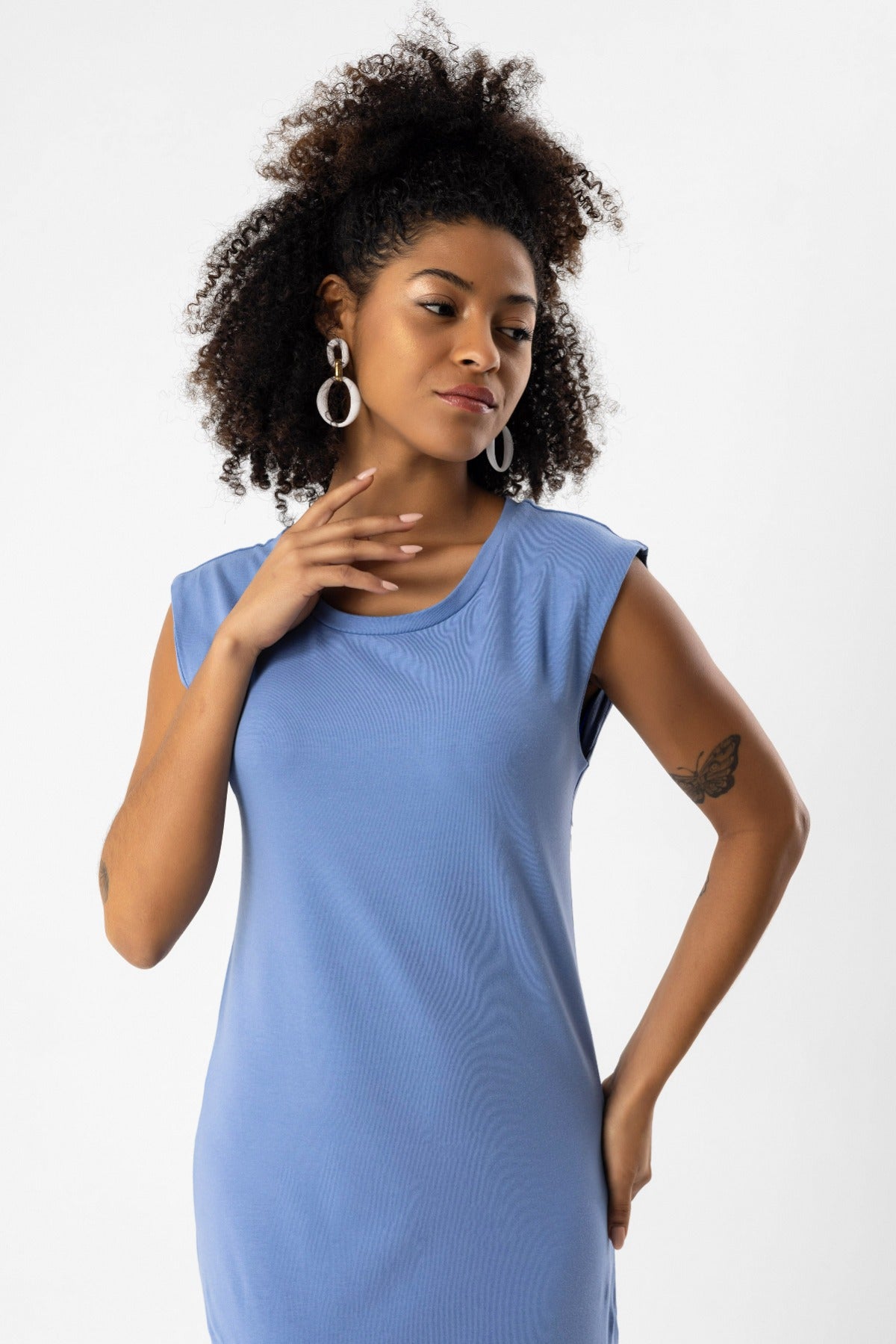 Midikleid mit Schlitz