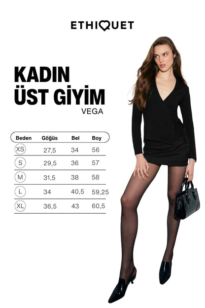 VEGA Damen Wickelbluse Langarm