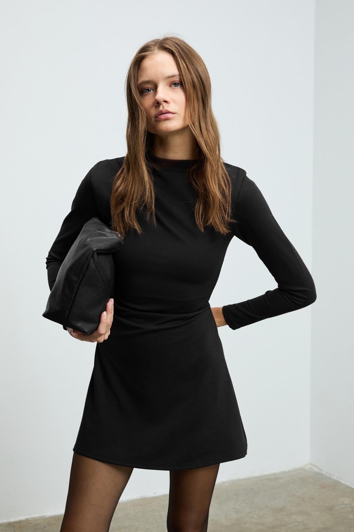 VELIRA Damen Plissiertes Minikleid