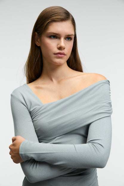 VELMEA Damen Asymmetrische Bluse