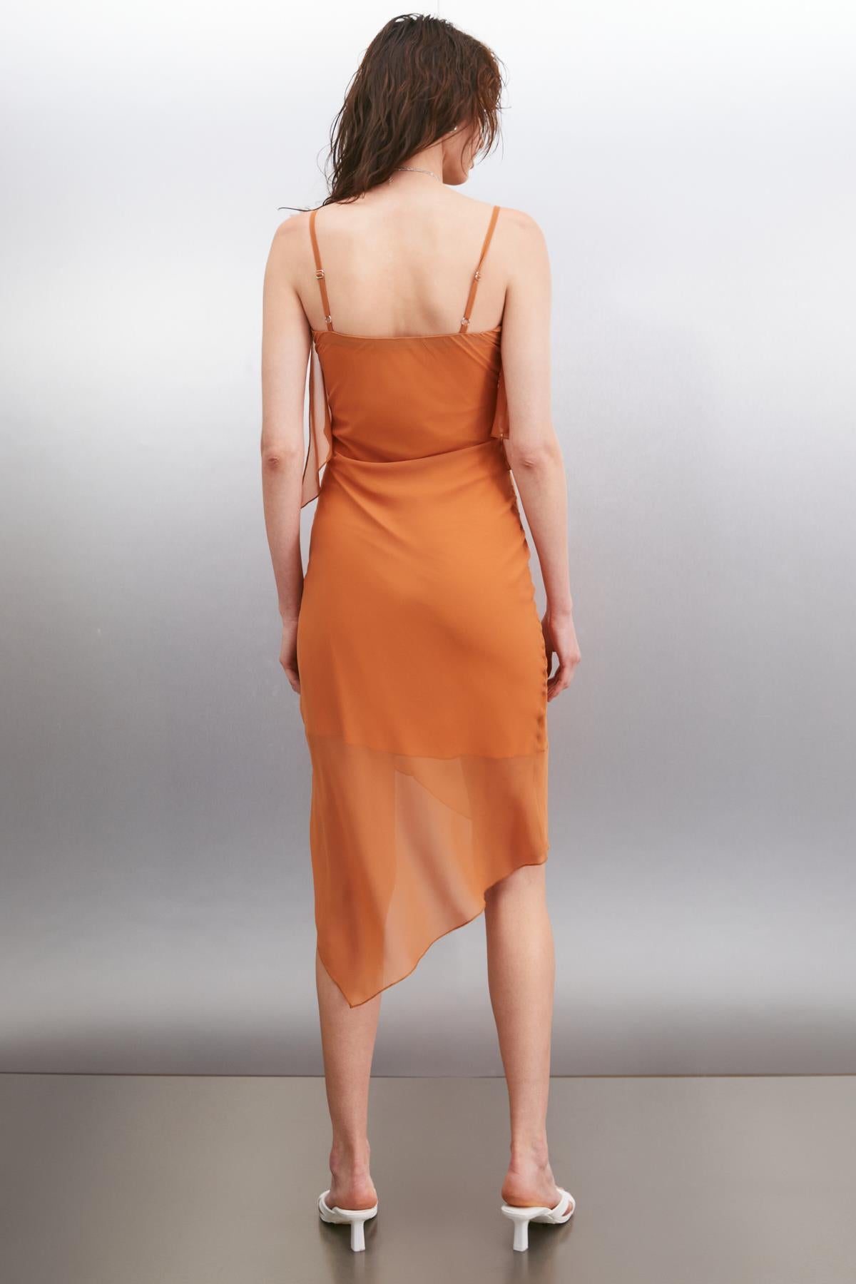 VESPERTINA Damen Chiffon Midikleid