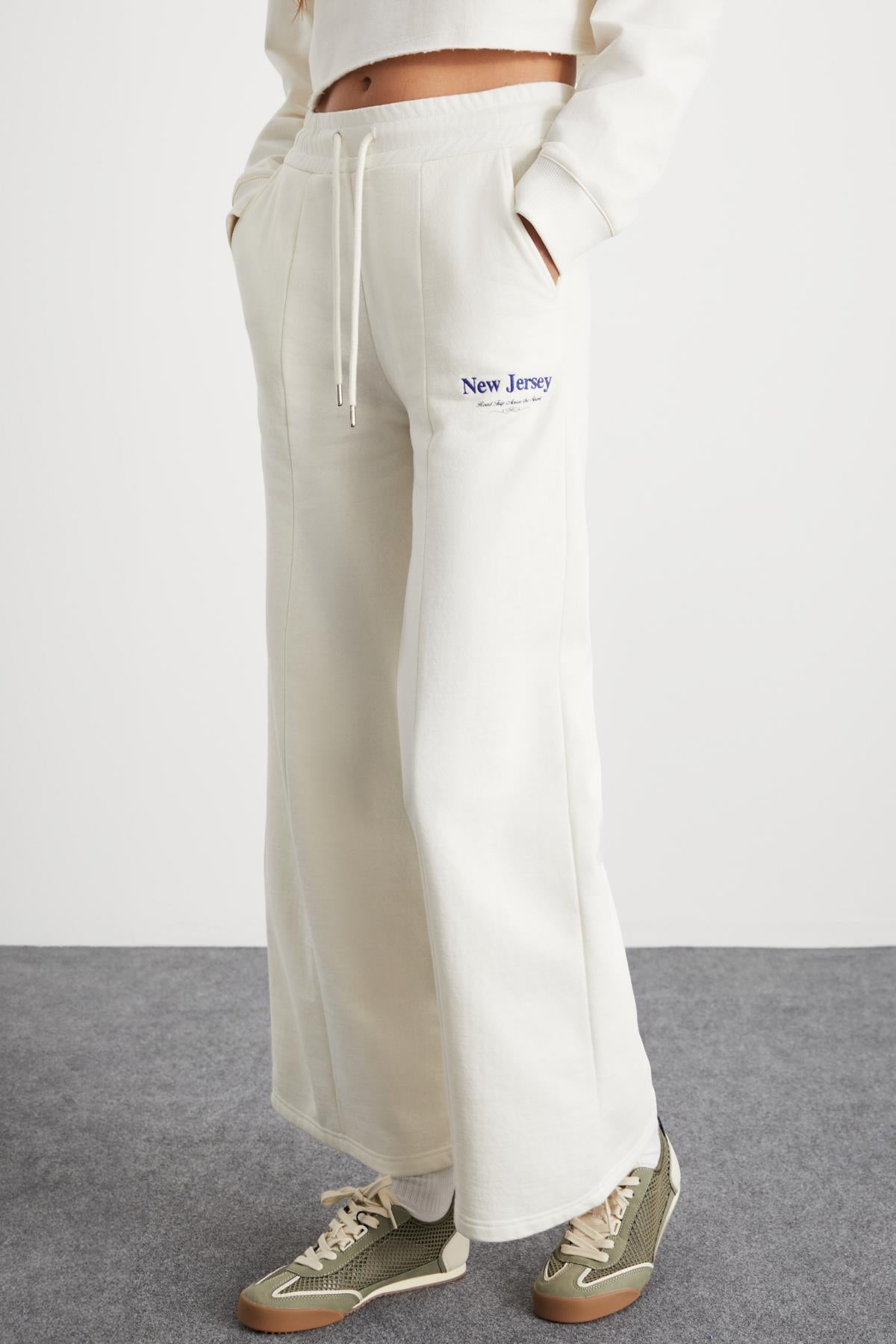 ETHIQUET VIELKA Damen Fleece Jogger gefüttert Ecru