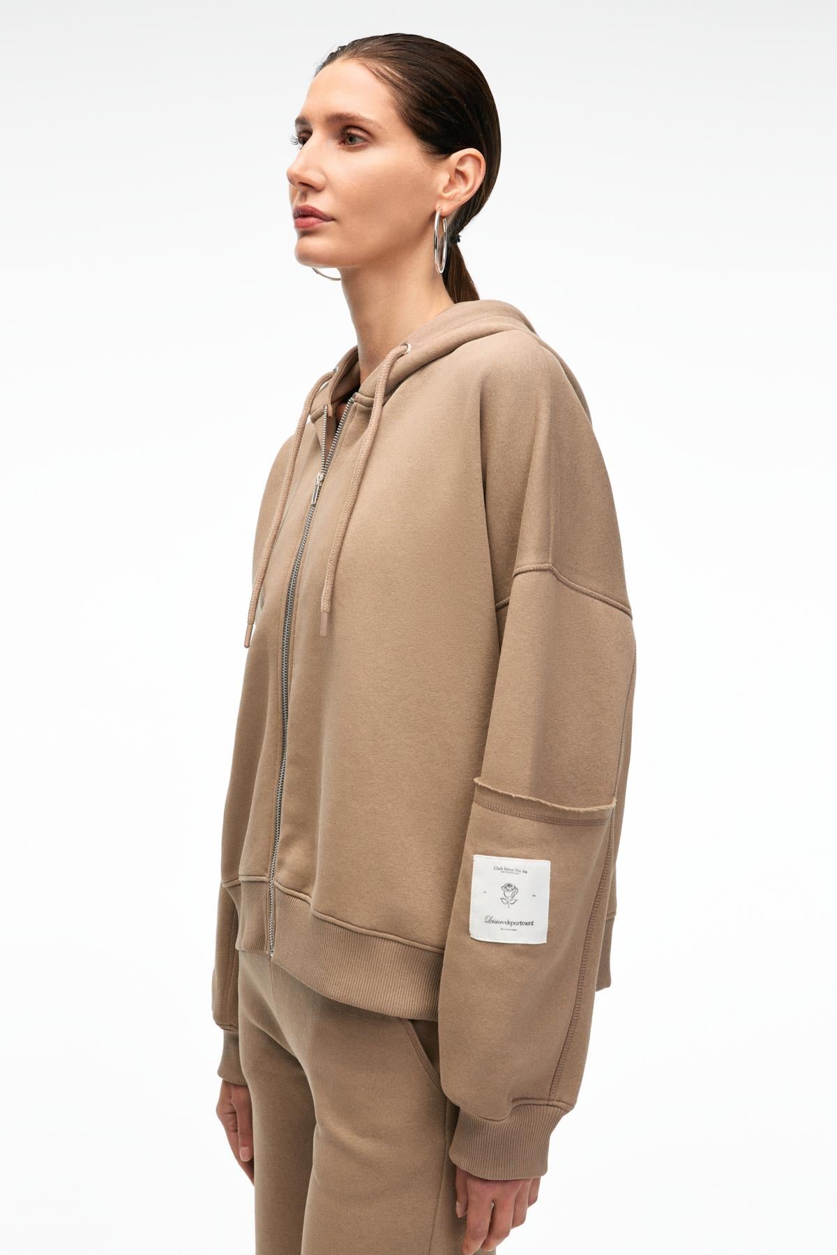 GRIMELANGE VIVIENNE Damen Kapuzen-Sweatshirt Taupe