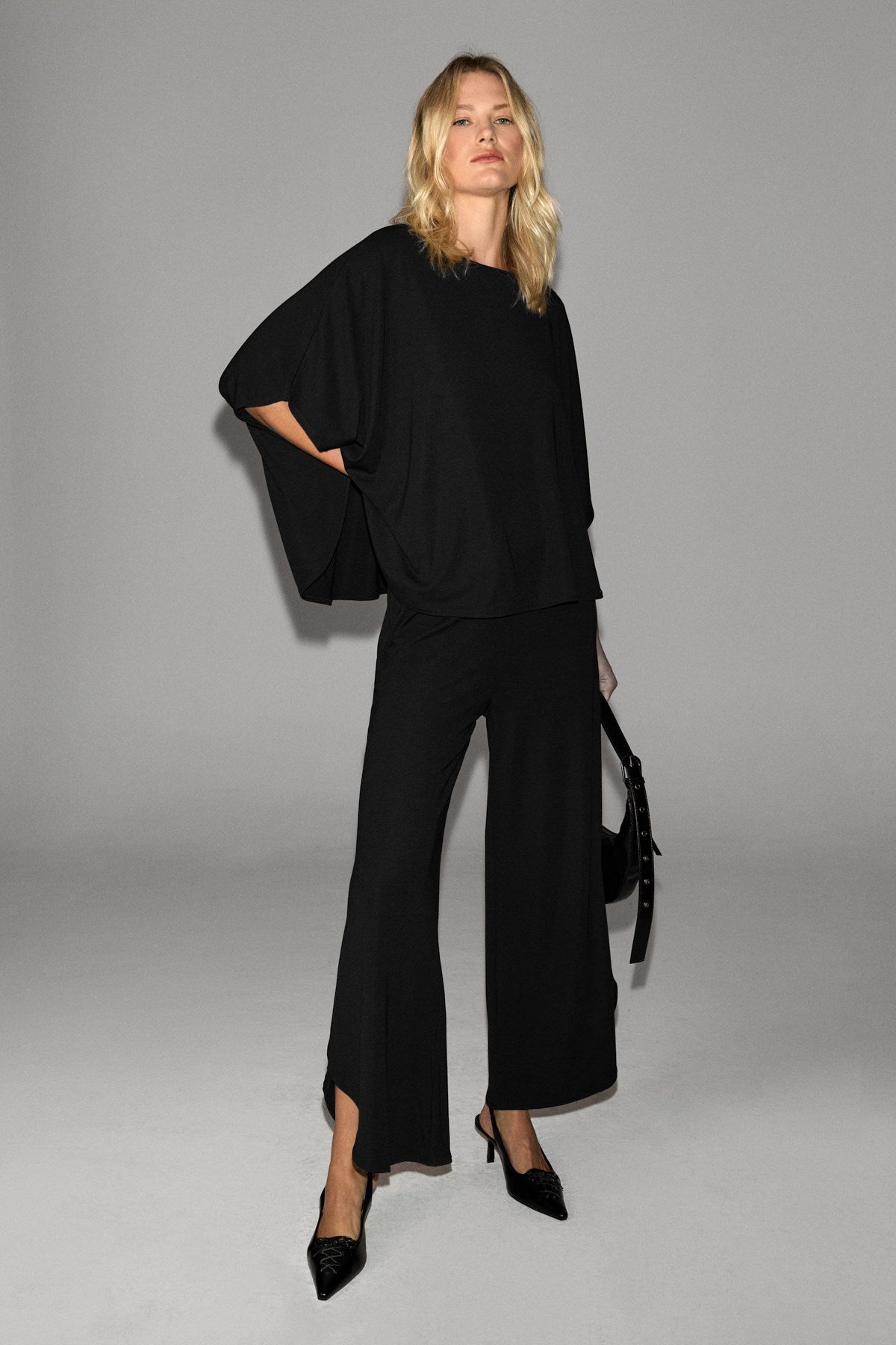 GRIMELANGE VOILE Damen Bluse & Hosen-Set Schwarz
