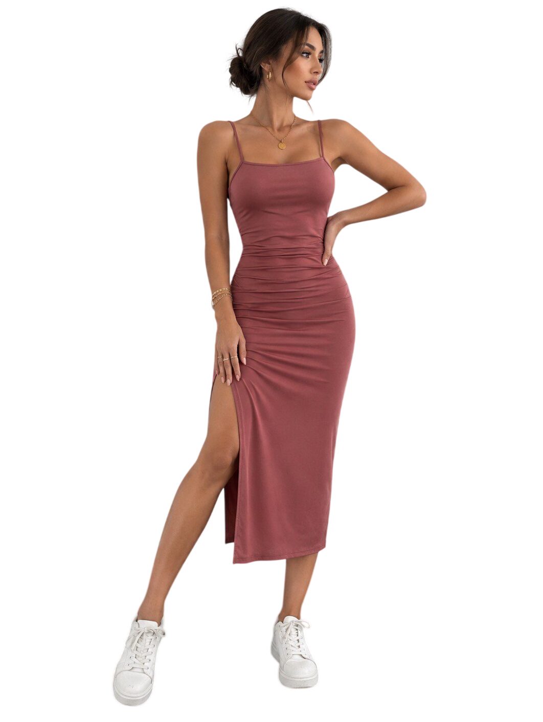Ocoza Schmetterling Midi Kleid Pink