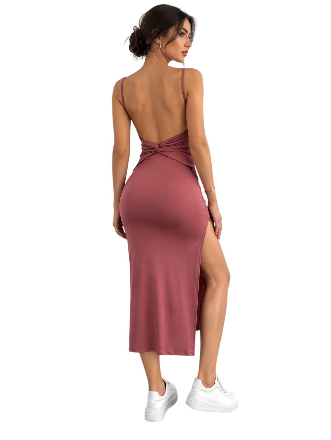 Ocoza Schmetterling Midi Kleid Pink