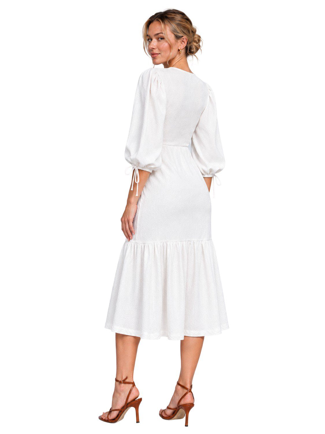 Ocoza Midi Kleid White