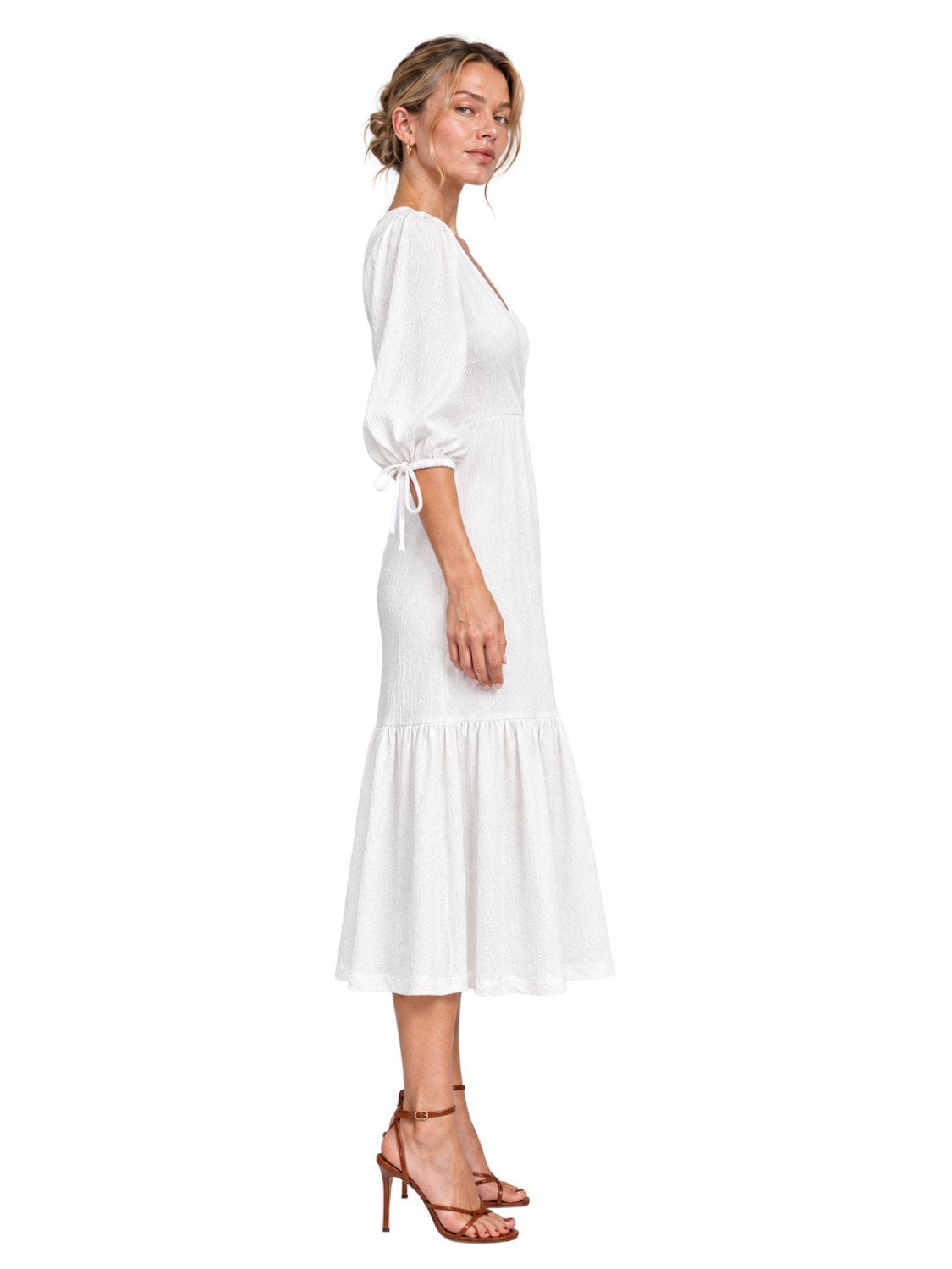 Ocoza Midi Kleid White