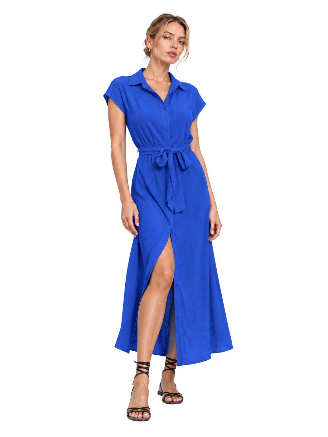 Ocoza Midikleid VK-SB23-011 Saks Mavi