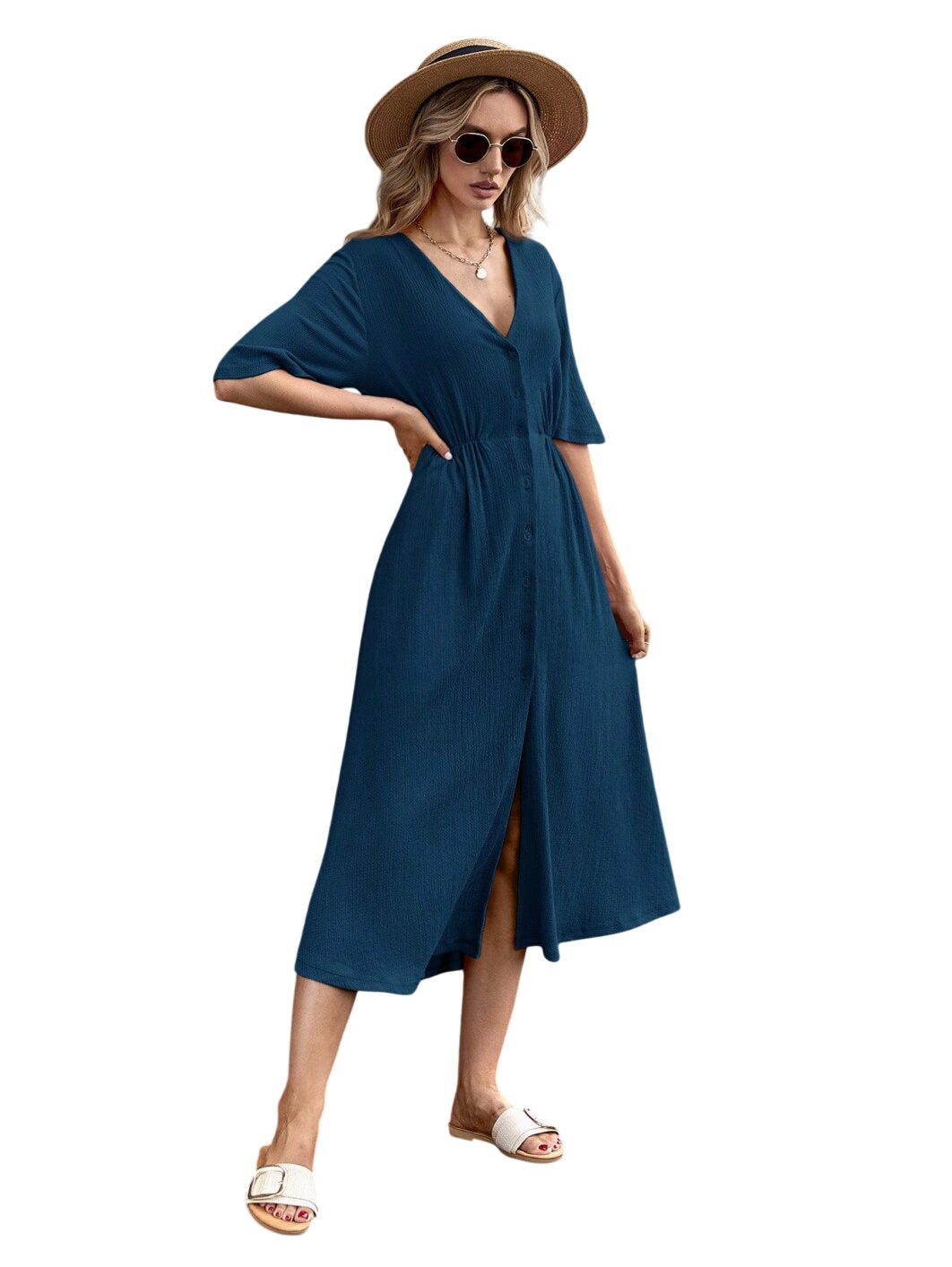 Ocoza Akari Midikleid Navy blue