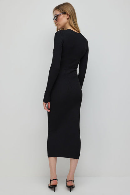 Midikleid mit V-Ausschnitt