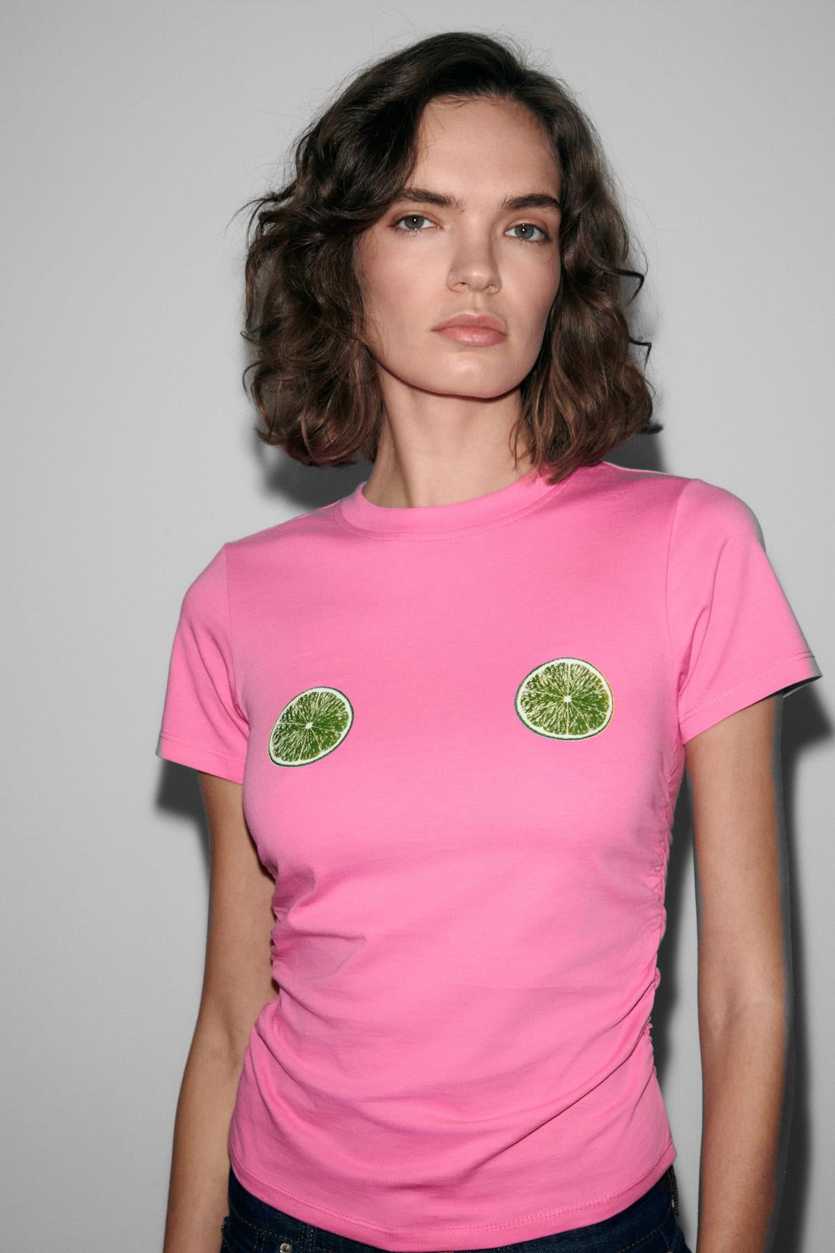 GRIMELANGE VUNIKA Damen Slim-Fit Print-Shirt Rosa