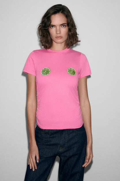 VUNIKA Damen Slim-Fit Print-Shirt
