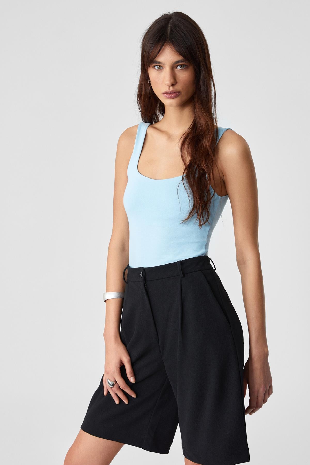 ETHIQUET WAIL Damen High-Waist-Shorts Schwarz