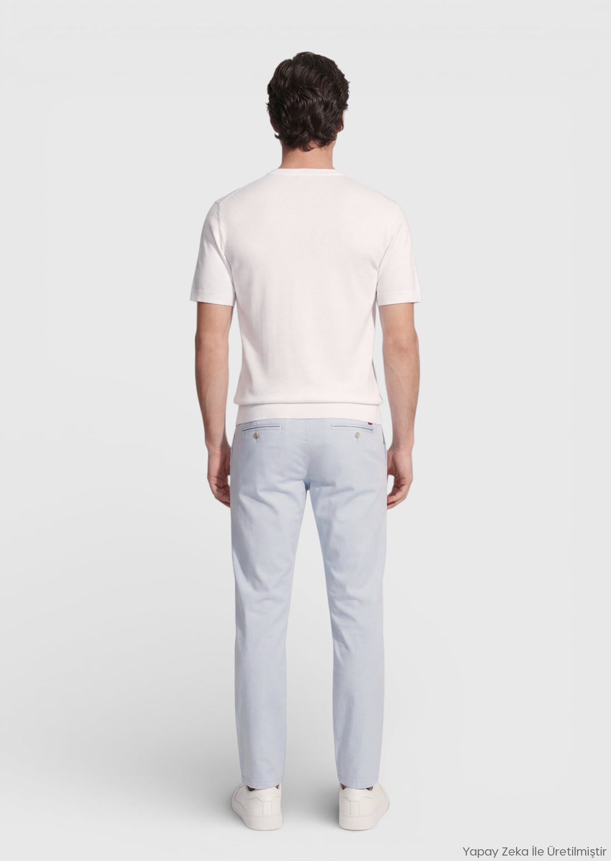 Weißes Jacquard T-Shirt 100% Baumwolle