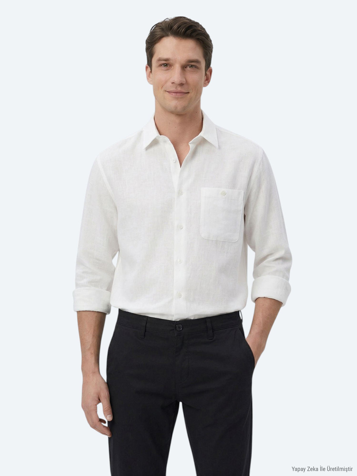 Weißes Oversize Casual Hemd aus Webstoff