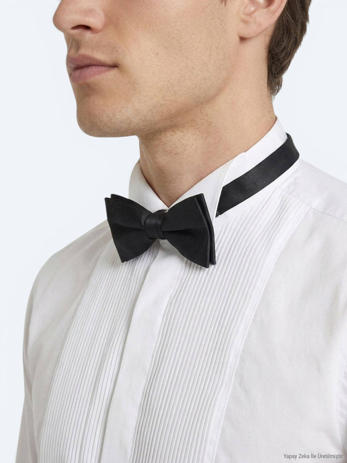 Weißes Slim Fit Smokinghemd mit Doppelmanschette
