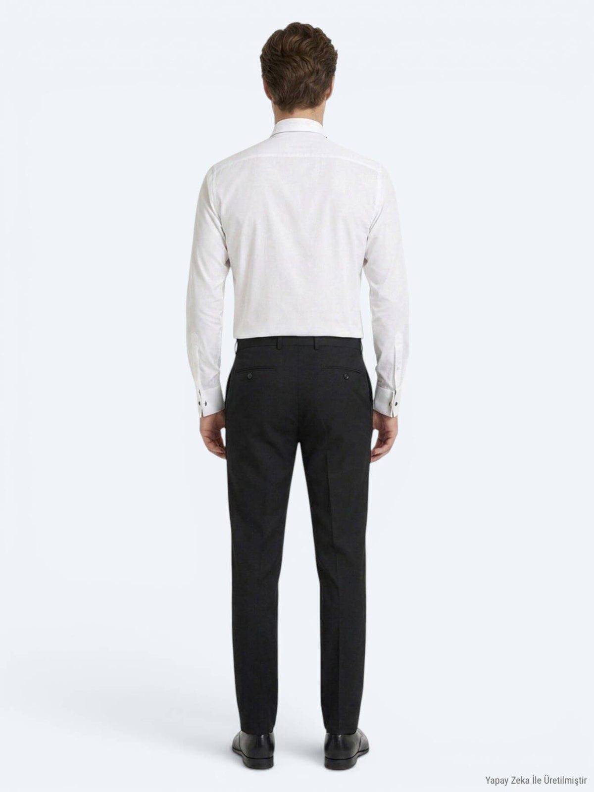 Weißes Slim Fit Smokinghemd mit Doppelmanschette