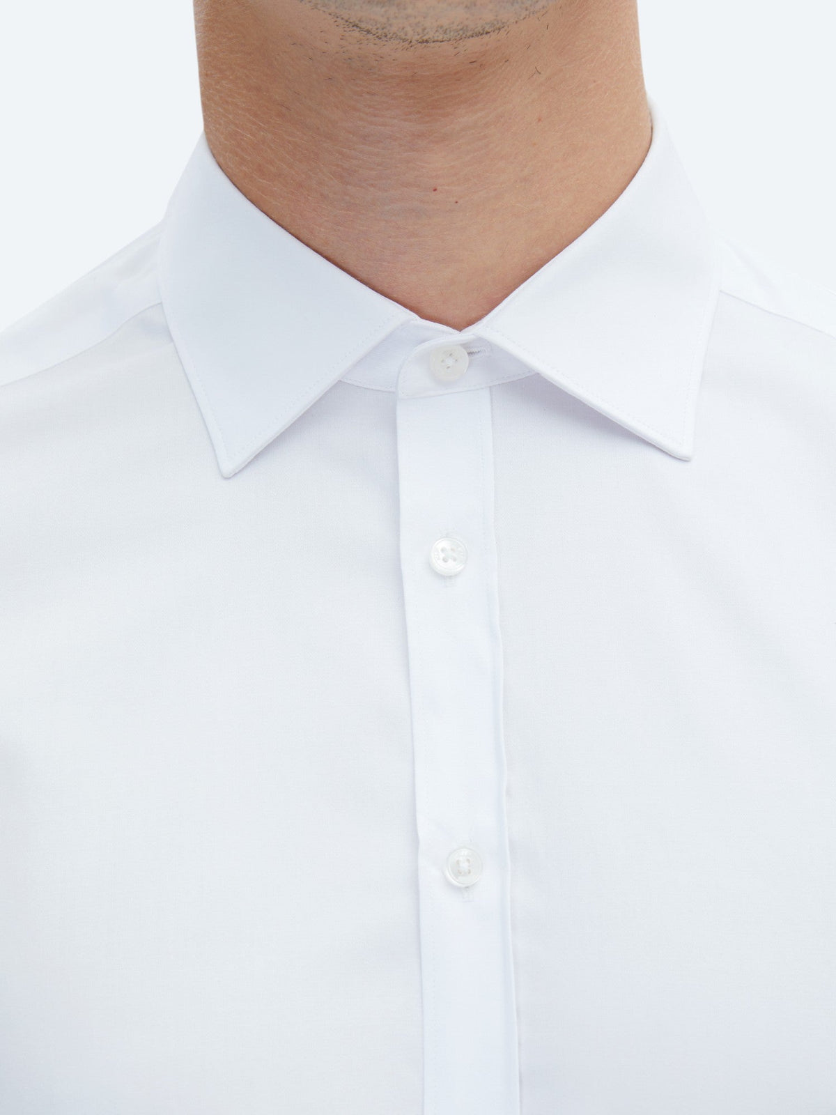 Weißes Klassisches Slim Fit Baumwollhemd