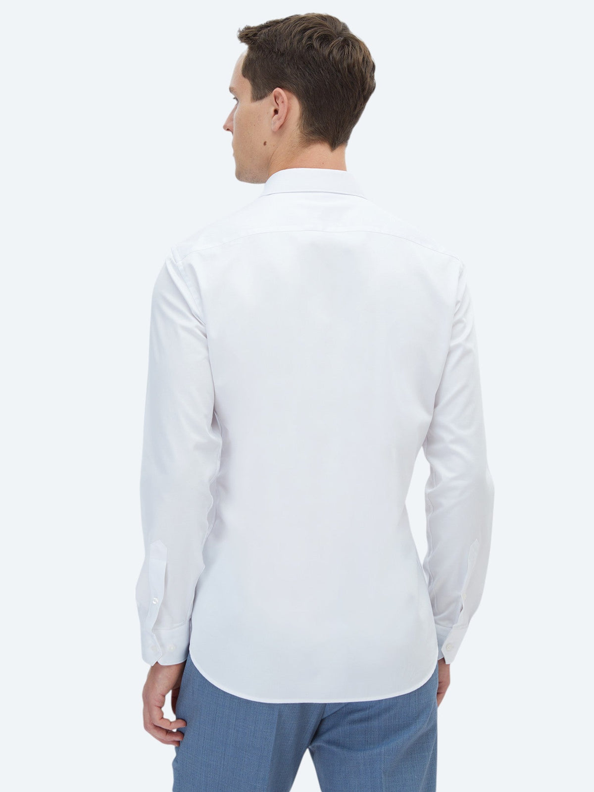 Weißes Klassisches Slim Fit Baumwollhemd