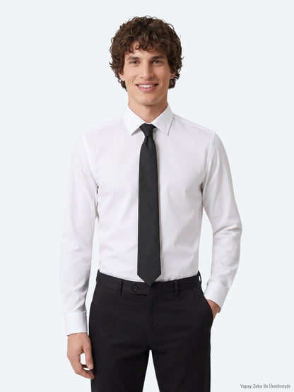 Weißes Regular Fit Casual Hemd