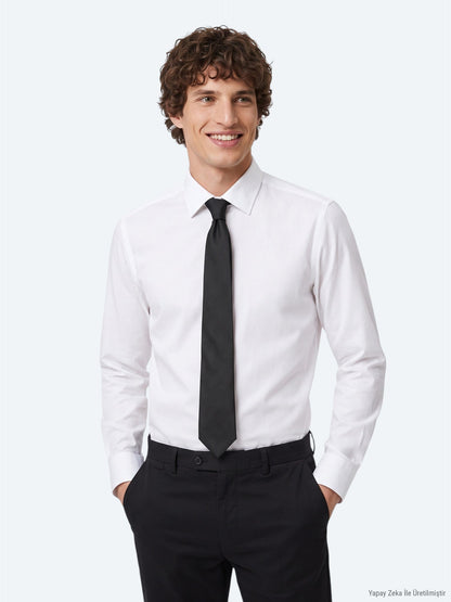 Weißes Regular Fit Casual Hemd