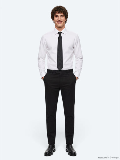 Weißes Regular Fit Casual Hemd
