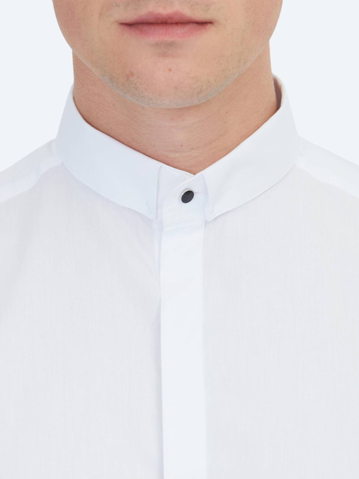 Weißes Regular Fit Baumwollhemd