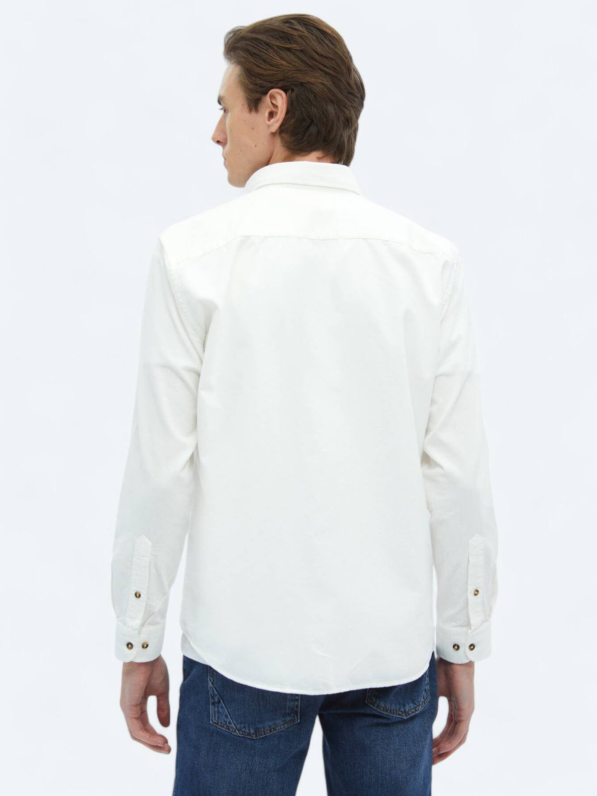 Weißes Ripp-Shirt aus Baumwolle