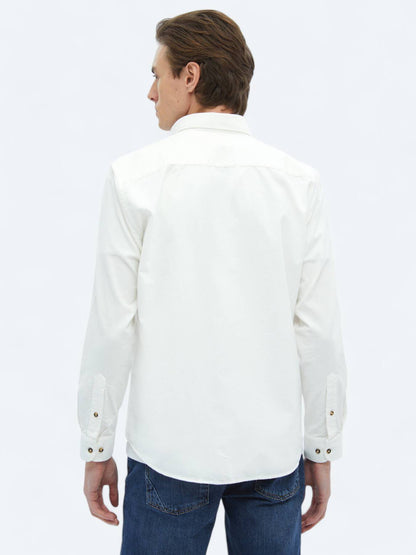 Weißes Ripp-Shirt aus Baumwolle