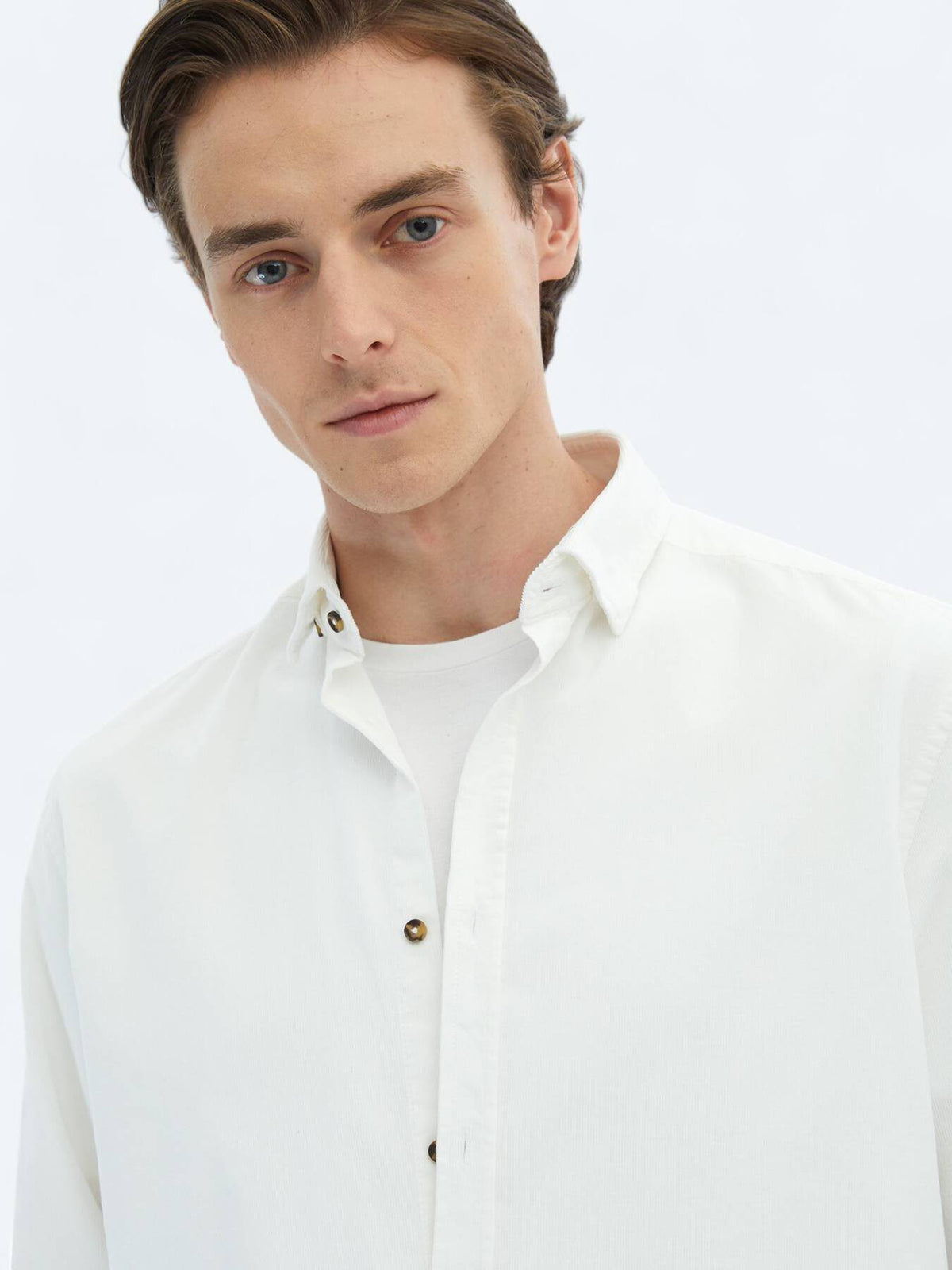 Weißes Ripp-Shirt aus Baumwolle