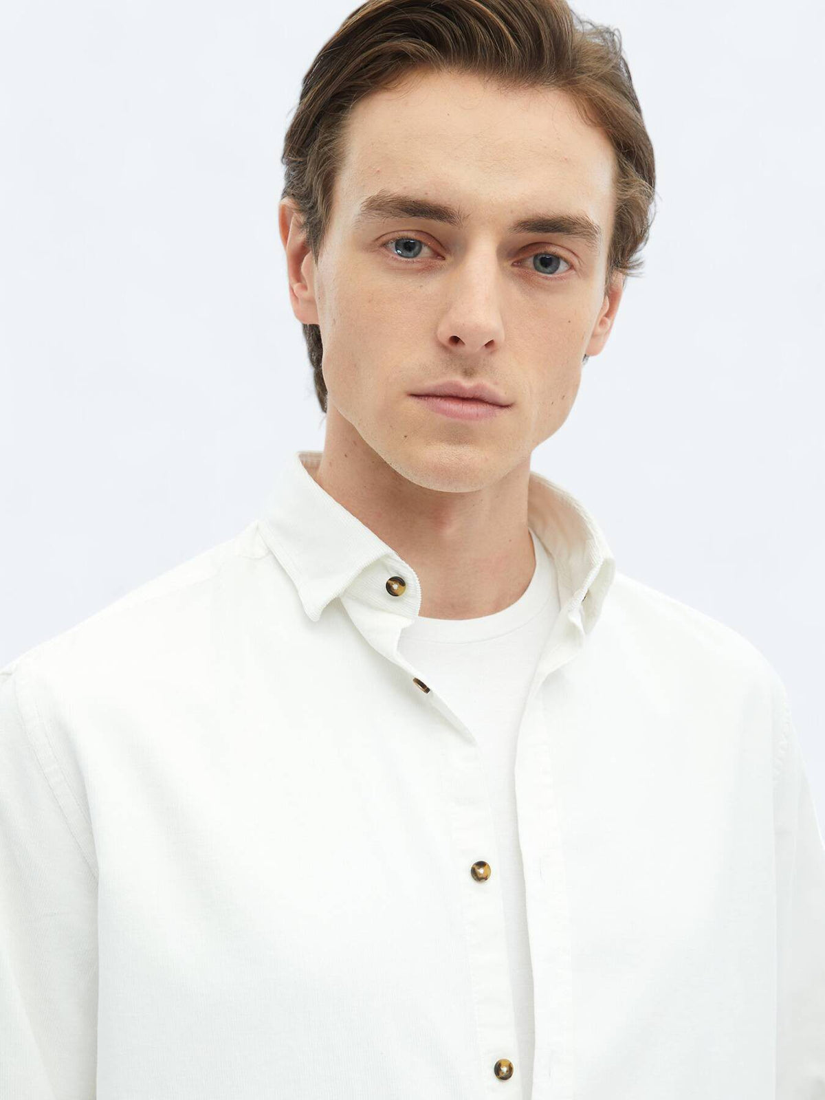 Weißes Ripp-Shirt aus Baumwolle