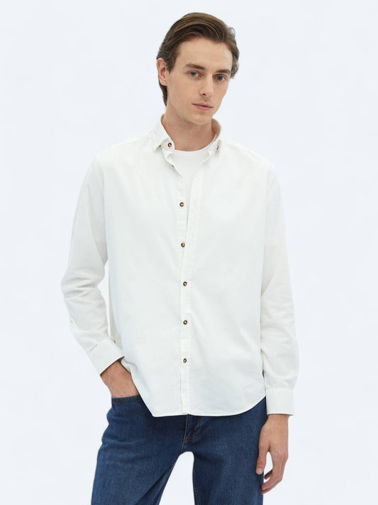 Weißes Ripp-Shirt aus Baumwolle
