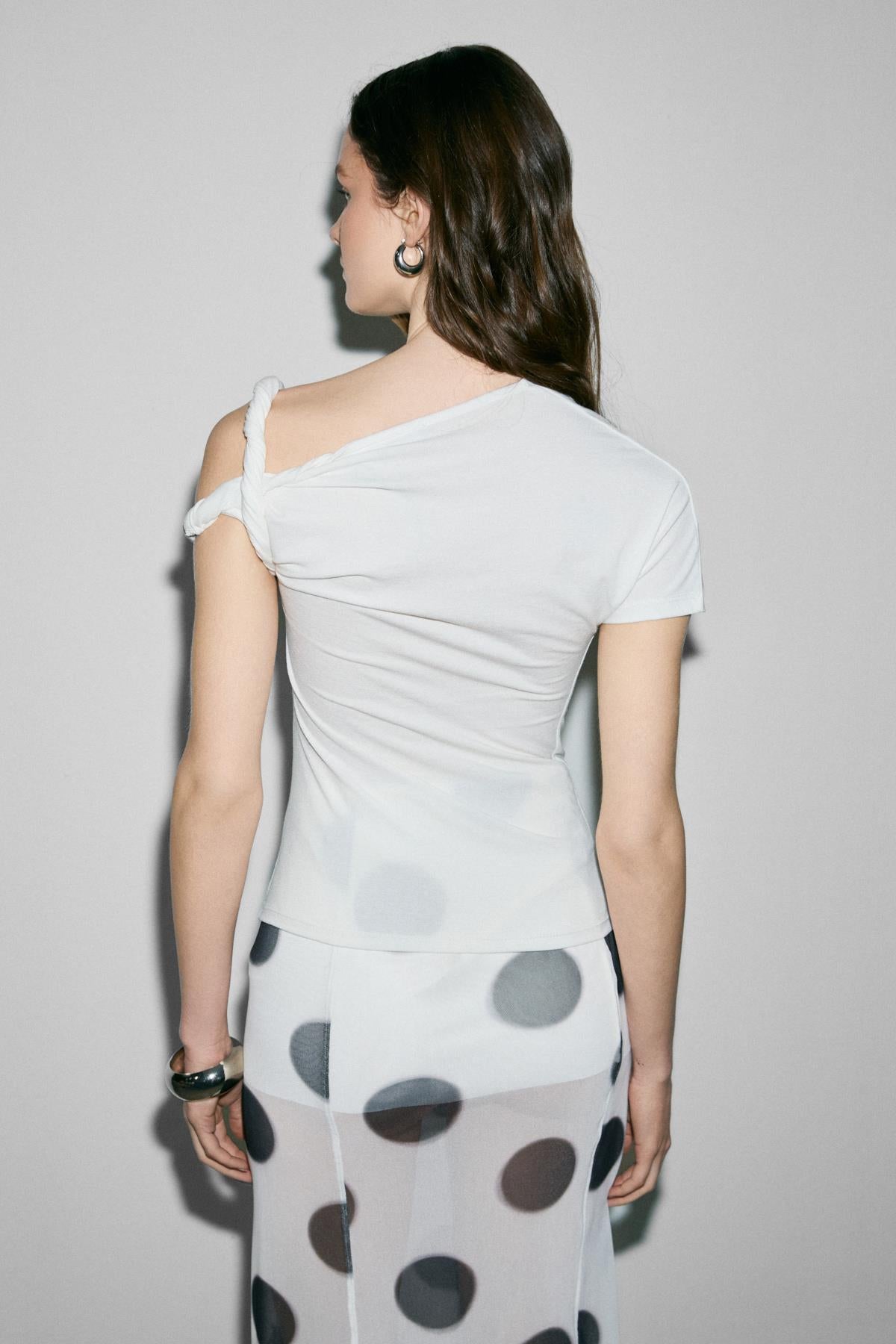 WILLEYA Damen Knoten-Bluse Slim Fit
